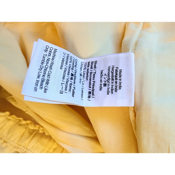 J.Crew‎ New Soleil pant in linen Yellow Large NWOT - Picture 5 of 8